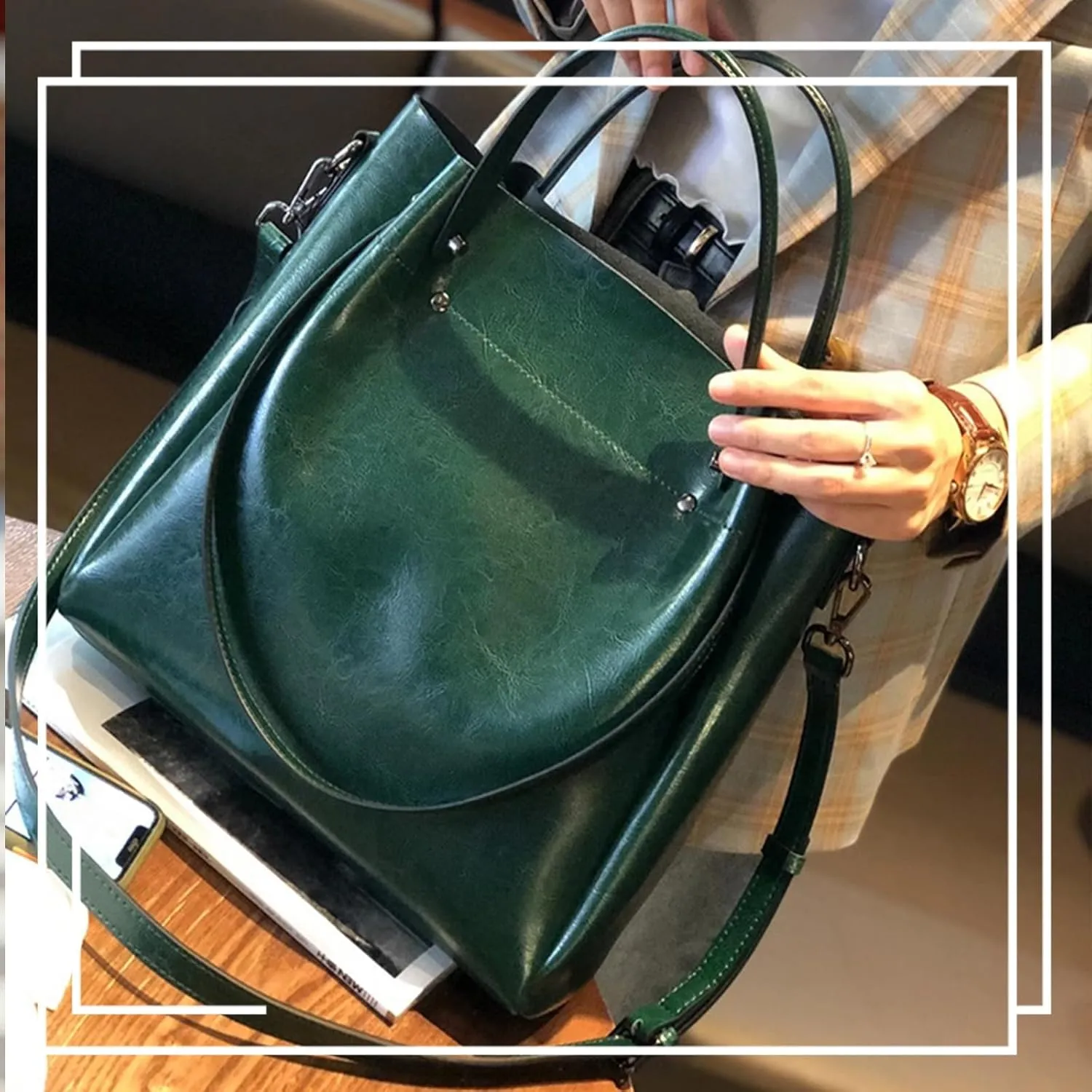 Leather Handbags for Women Satchel Purses Handmade Shoulder Bag Cowhide Top Handle Handbag Totes