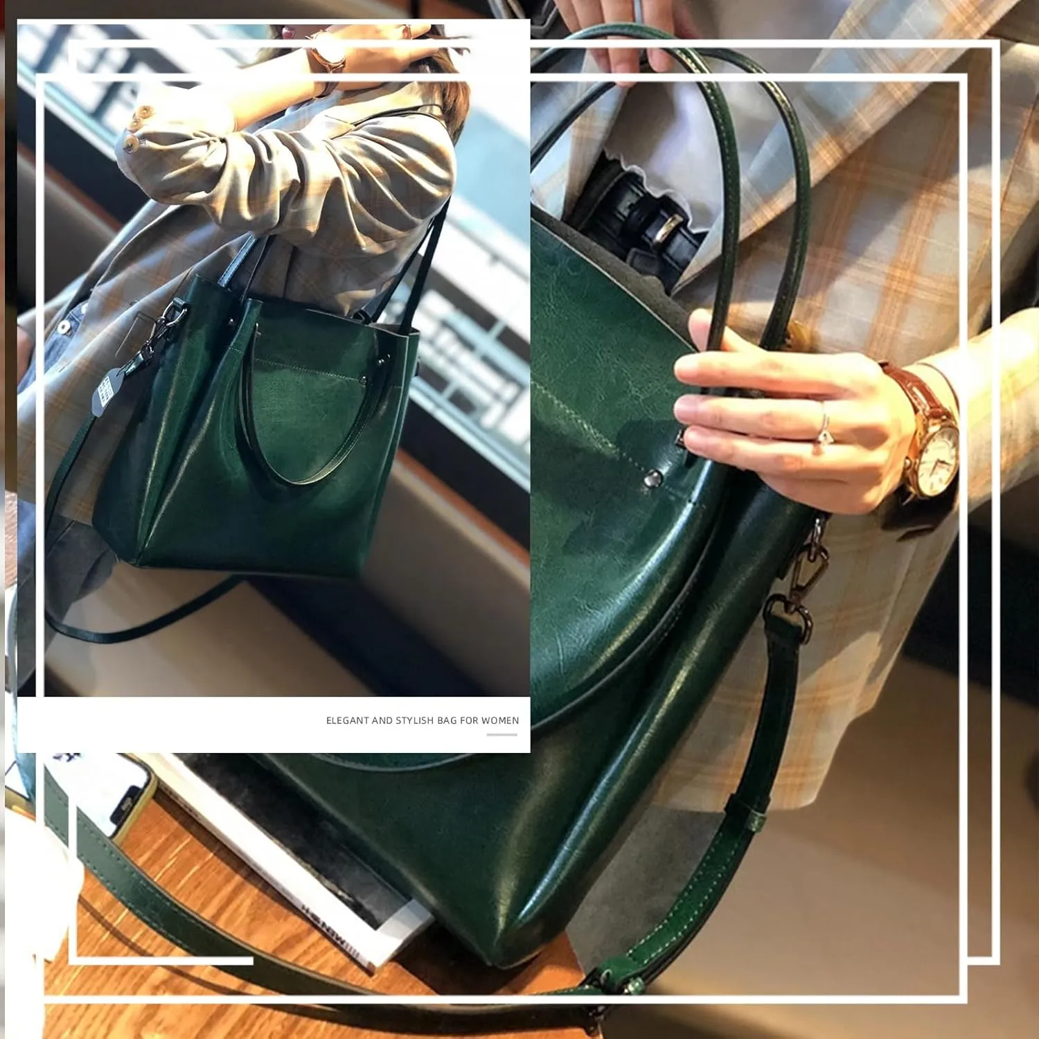 Leather Handbags for Women Satchel Purses Handmade Shoulder Bag Cowhide Top Handle Handbag Totes