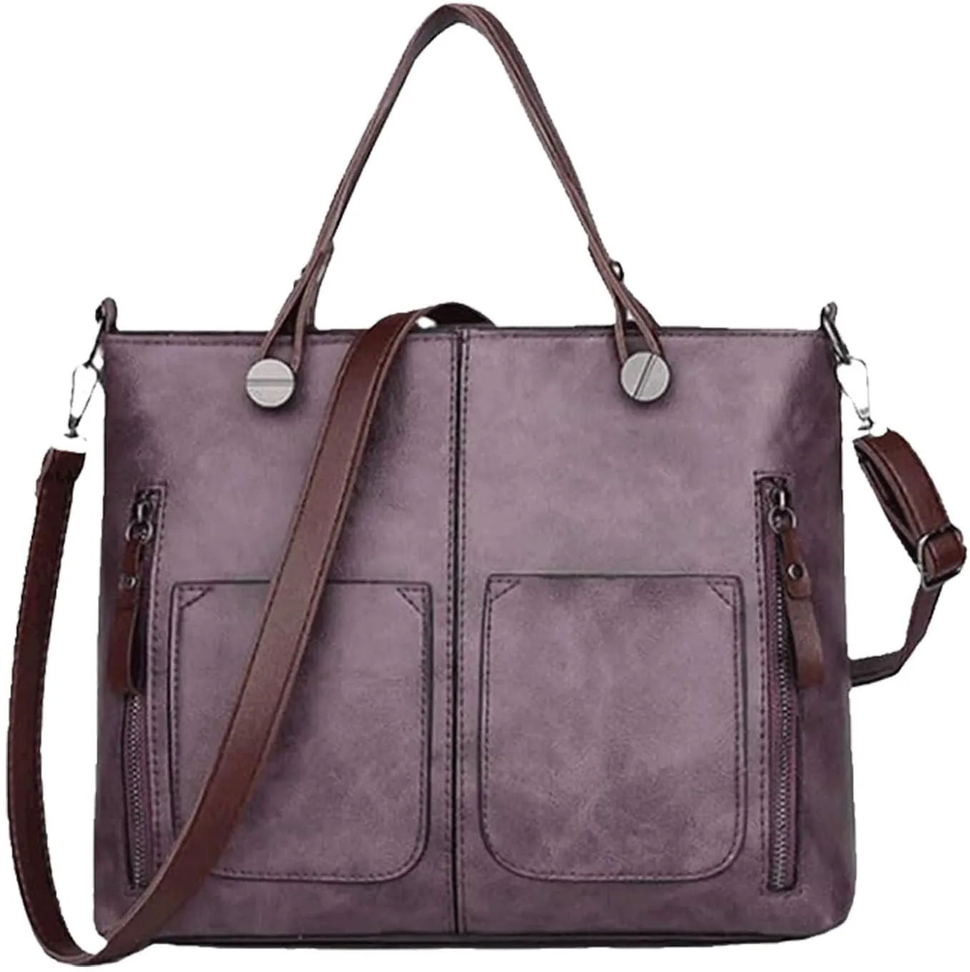 Leather Shoulder Bag for Women Multi-Pocket Convertible Backpack Purse Top Handle Tote Bags Vintage Handbags