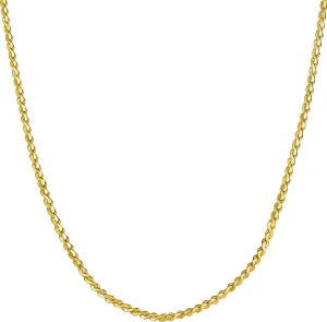 LIFETIME JEWELRY 1.4mm Serpentine Chain Necklace for Women & Men 24k Gold Plated