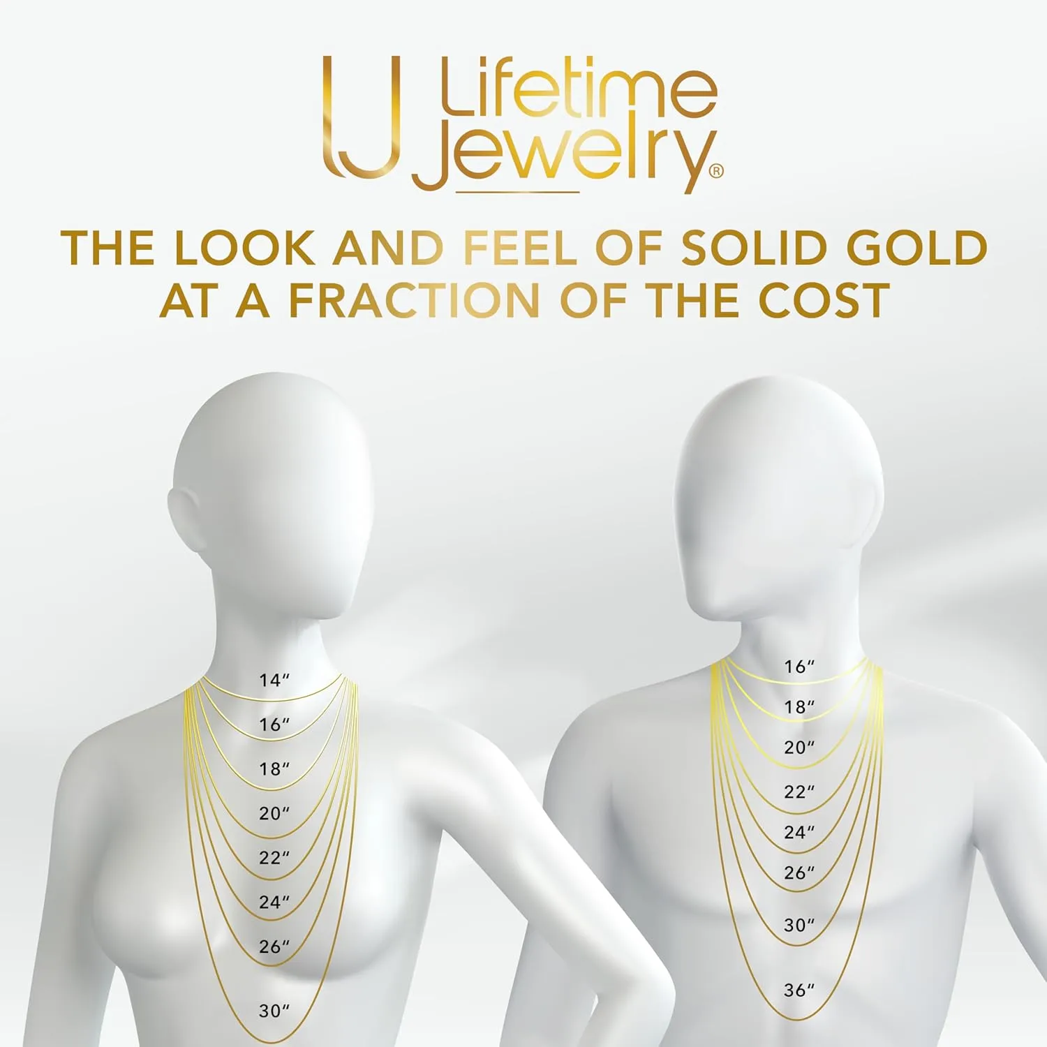 LIFETIME JEWELRY 1.4mm Serpentine Chain Necklace for Women & Men 24k Gold Plated