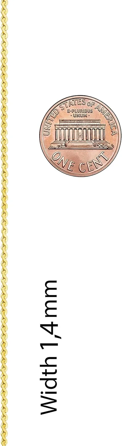 LIFETIME JEWELRY 1.4mm Serpentine Chain Necklace for Women & Men 24k Gold Plated