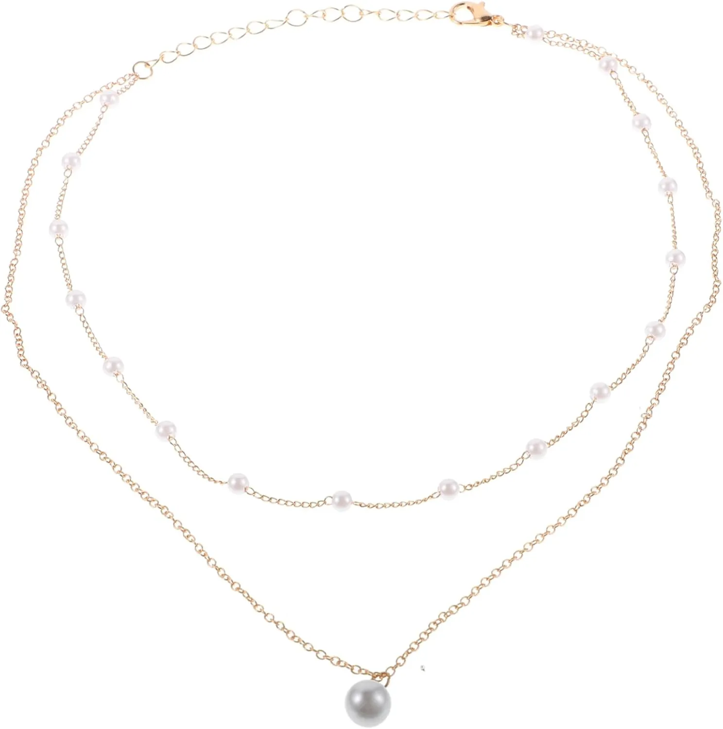LIFKOME Gold Layered Pearl Necklaces for Women Elegant Jewelry Minimalist Design Fashionable Pendant Necklace