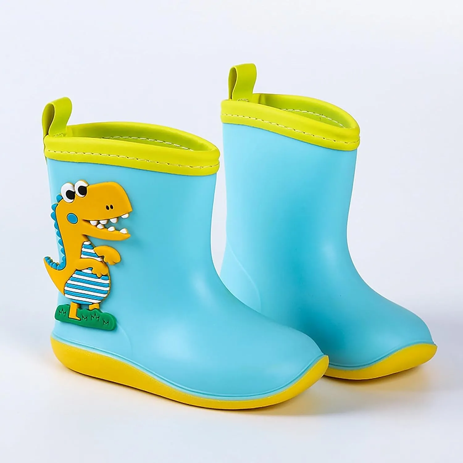 Little Child Toddler Boys Girls Rain Boots Dinosaur Print Non Slip Flat Rain Shoes Mud Boots Kids Rubber Boot
