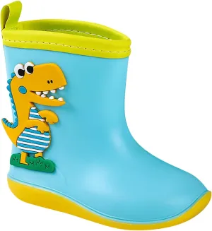 Little Child Toddler Boys Girls Rain Boots Dinosaur Print Non Slip Flat Rain Shoes Mud Boots Kids Rubber Boot