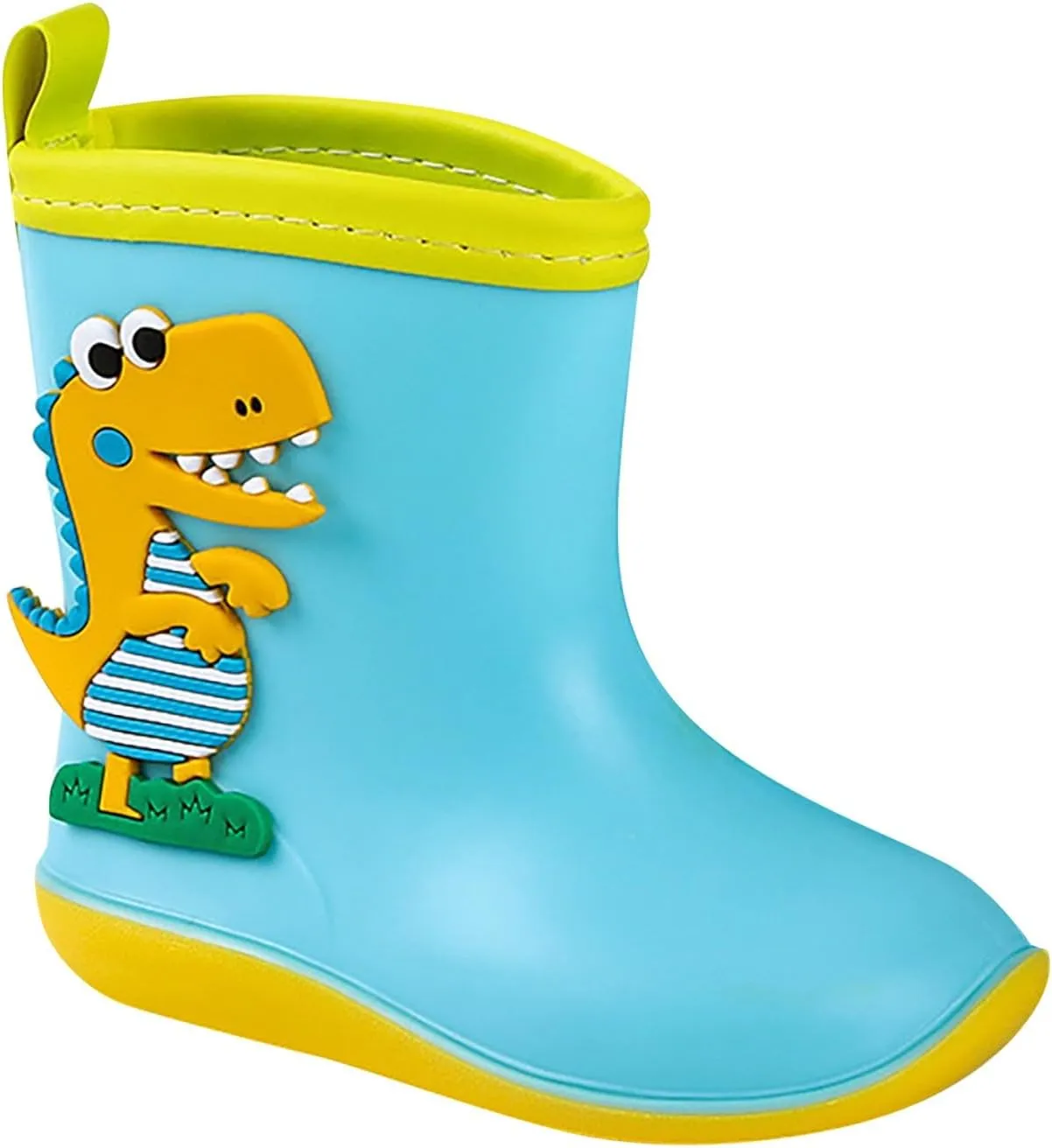 Little Child Toddler Boys Girls Rain Boots Dinosaur Print Non Slip Flat Rain Shoes Mud Boots Kids Rubber Boot