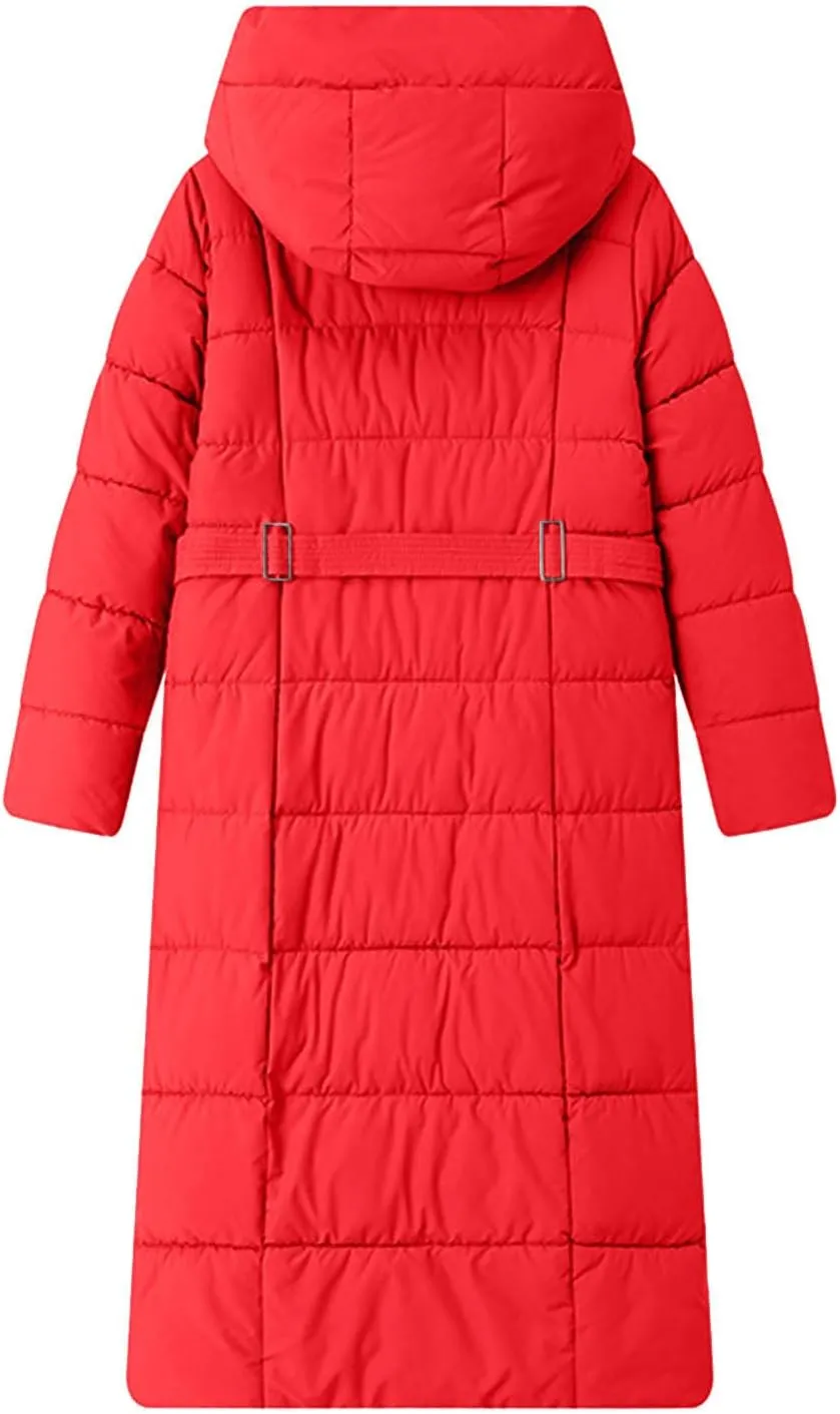 Long Puffer Jackets For Women Winter Warm Thicken Quilted Down Jackets Outerwear Chunky Soft Zip Up Maxi Padded Coats