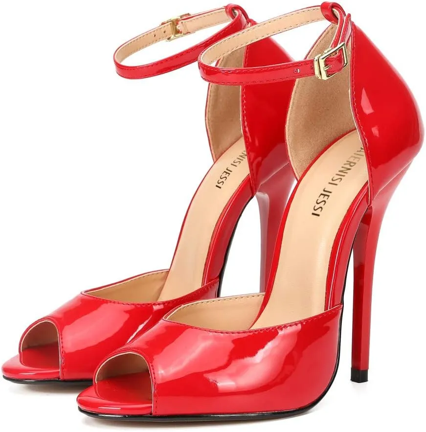 MAIERNISI JESSI Unisex Men's Women's Peep Toe Stiletto High Heels Ankle strap Sandals