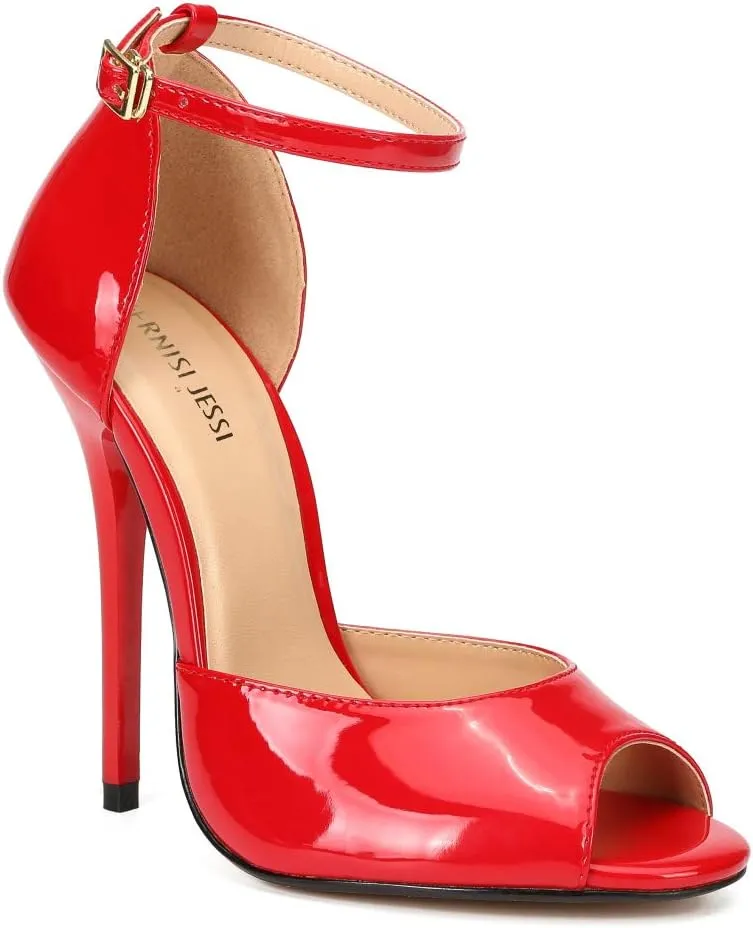 MAIERNISI JESSI Unisex Men's Women's Peep Toe Stiletto High Heels Ankle strap Sandals