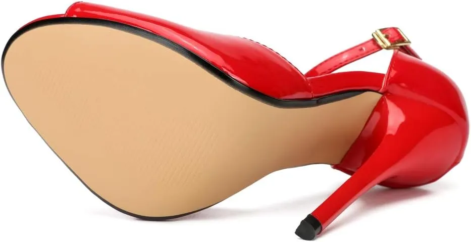MAIERNISI JESSI Unisex Men's Women's Peep Toe Stiletto High Heels Ankle strap Sandals