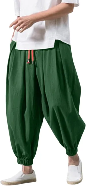 Male Casual Pants Soild Loose Bloomers Mens Yoga Pants Beam Pants Wide Leg Pants Harem Pencil Pants Mens Shorts