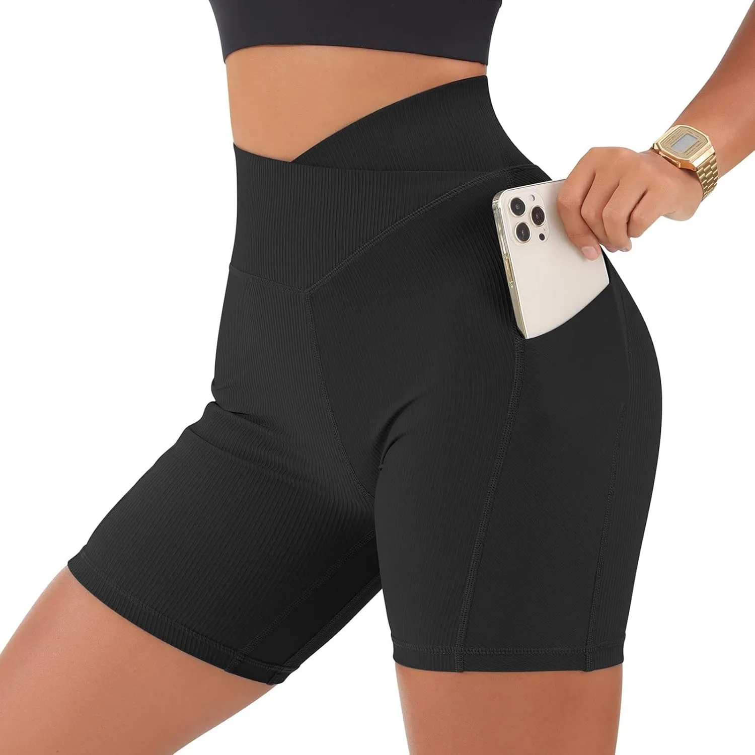 Maternity Yoga Shorts Biker Women High Waisted Shorts Shorts Butt Cross Waist Workout Lifting V Yoga Shorts
