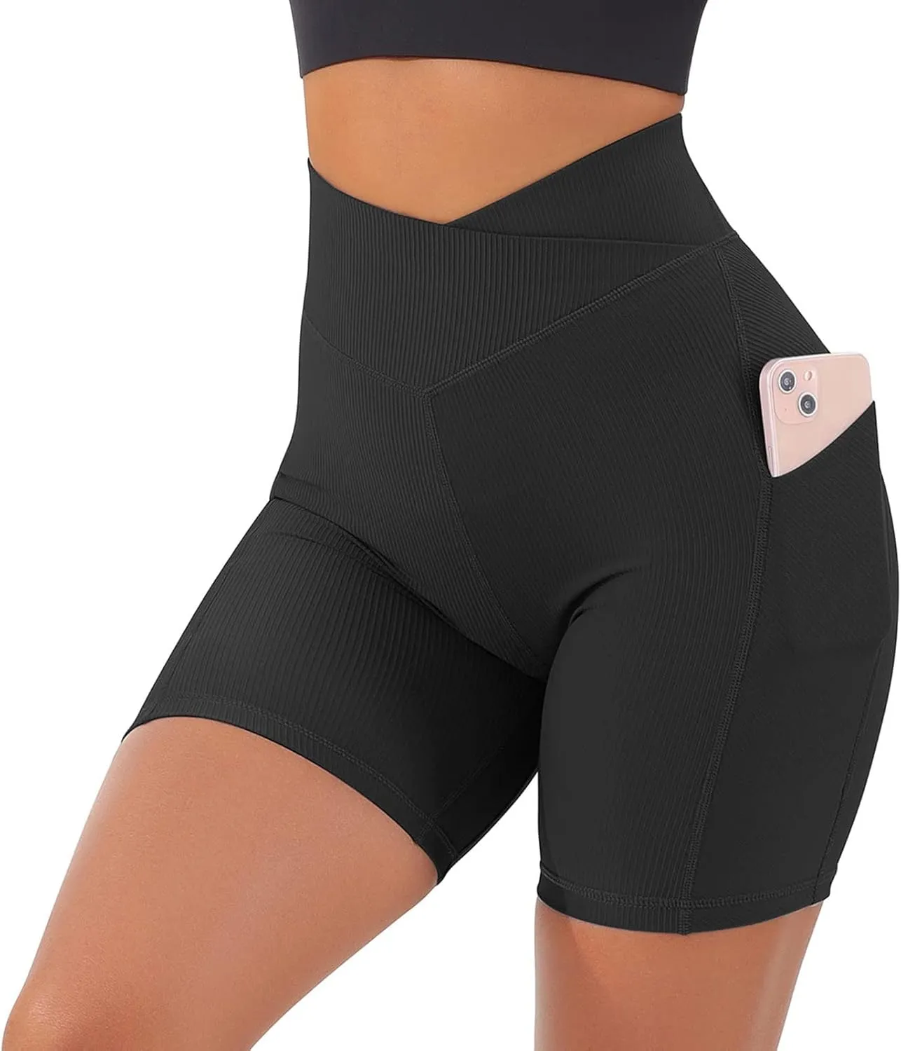 Maternity Yoga Shorts Biker Women High Waisted Shorts Shorts Butt Cross Waist Workout Lifting V Yoga Shorts