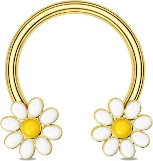 Melighting Septum Rings 16G Flower Septum Jewelry Surgical Steel 316L Daith Earrings Conch Piercing Jewelry Helix Earrings Tragus Jewelry for Women