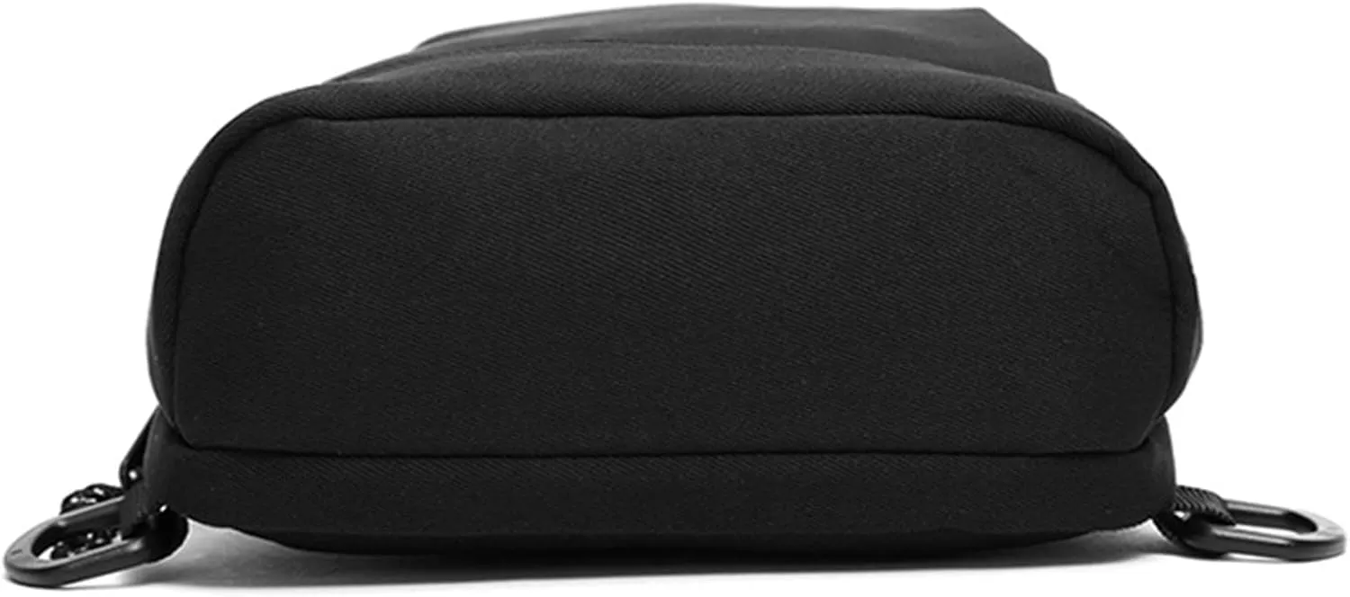 Men Messenger Bag Bags Solid Color Fashion Shoulder Bag Casual Large Capacity Waist Bag Big Tote Bags (Black, One Size)