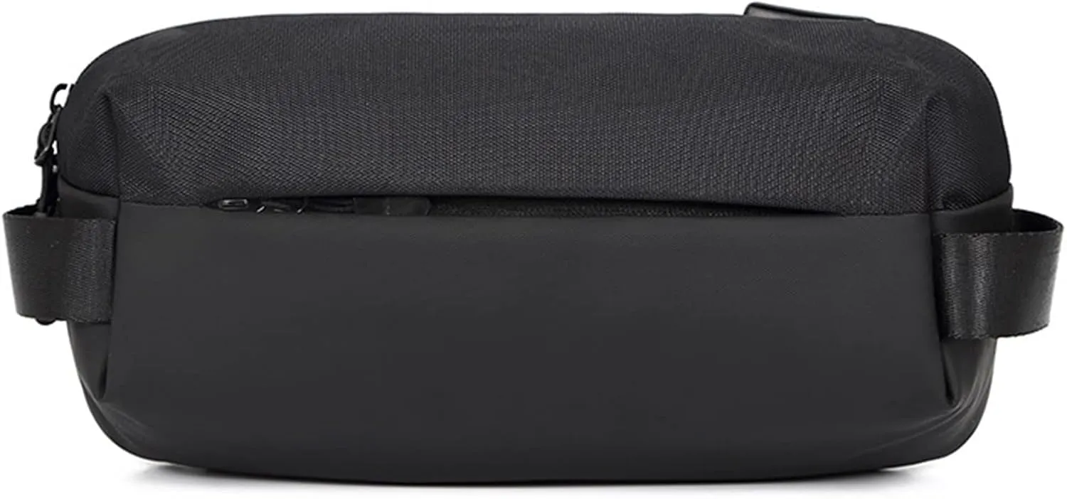 Men Messenger Bag Fashion Solid Color Simple Shoulder Bags Adjustable Shoulder Belt Waist Bags Woman's (Black, One Size)