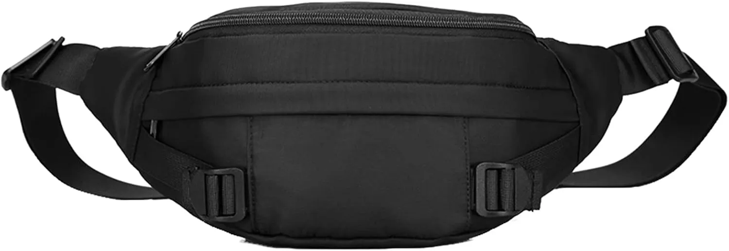 Men Messenger Bags Fashion Solid Color Simple Chest Bags Large Capacity Casual Shoulder Bag Mens (Black, One Size)