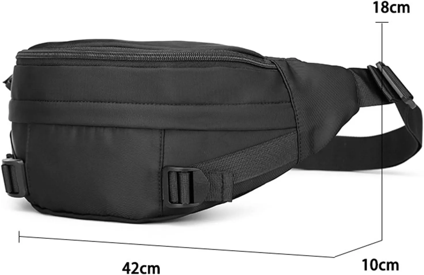 Men Messenger Bags Fashion Solid Color Simple Chest Bags Large Capacity Casual Shoulder Bag Mens (Black, One Size)