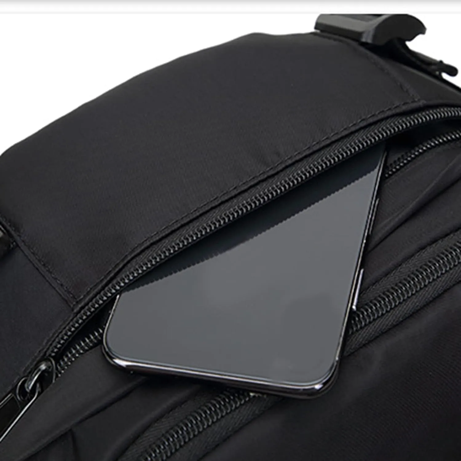 Men Messenger Bags Fashion Solid Color Simple Chest Bags Large Capacity Casual Shoulder Bag Mens (Black, One Size)