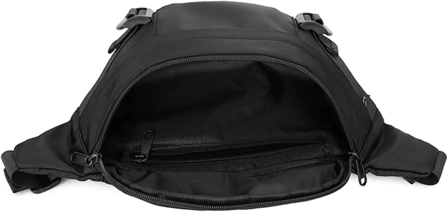 Men Messenger Bags Fashion Solid Color Simple Chest Bags Large Capacity Casual Shoulder Bag Mens (Black, One Size)