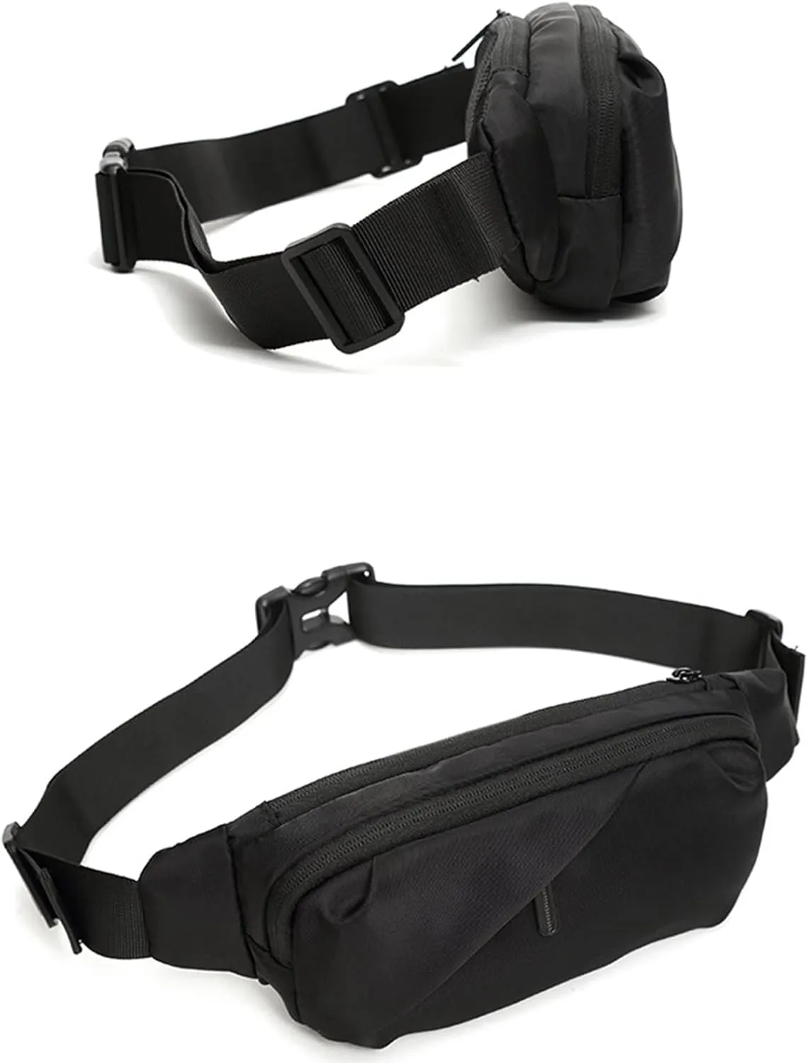 Men Messenger Bags Japanese Fashion Casual Shoulder Bag Comfortable Adjustable Chest Small Leather (Black, One Size)