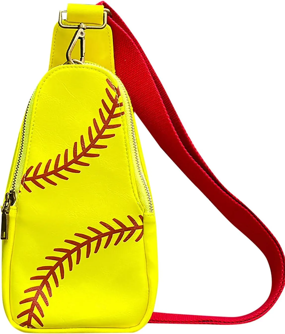 Men Women Baseball Shoulder Bags Chest Bag Sports Baseball Messenger Bags Messenger Satchel Bag for (Yellow, One Size)
