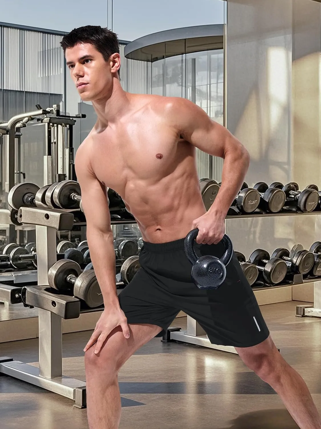 Mens Athletic Shorts Running Shorts Quick Dry Workout Shorts 7"/ 9" Lightweight Gym Basketball Shorts Zipper Pockets