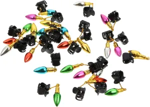 Men's Beard Clips 24 Pack Bell Beard Decorative Clips Delicate Pendants Hair Charms Unique Christmas Color