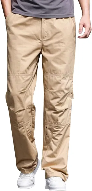 Mens Hiking Pants Mens Cargo Pants Relaxed Fit Tactical Pants Cargo Work Pants Cotton Trousers with Pockets