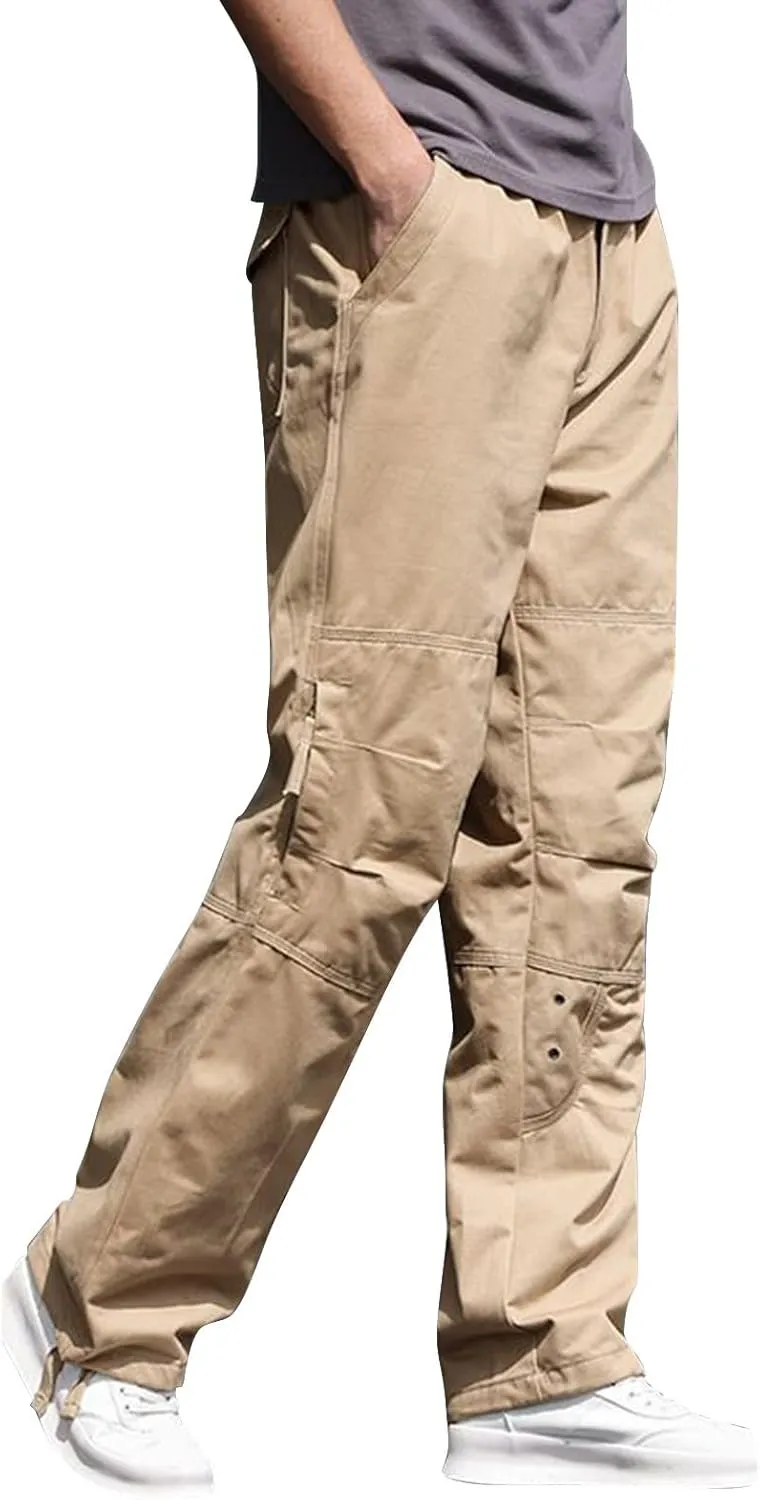 Mens Hiking Pants Mens Cargo Pants Relaxed Fit Tactical Pants Cargo Work Pants Cotton Trousers with Pockets