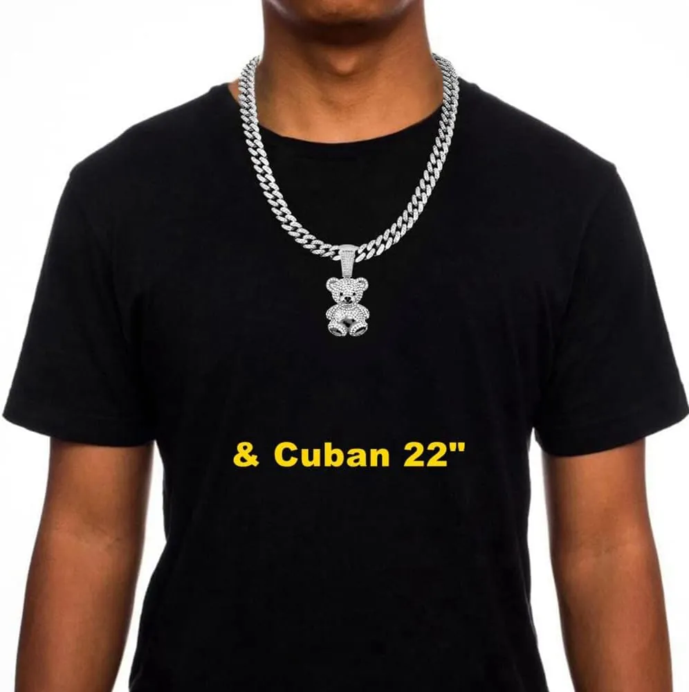 Mens Hip Hop Iced Out Chain Necklaces Silver Gold Monkey | Bear | Lion Pendant Chains Bling Rapper Jewelry