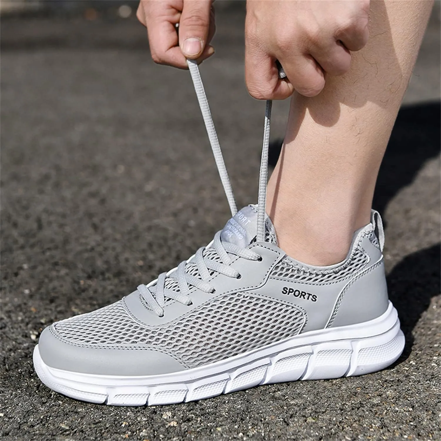 Mens Non Slip Walking Sneakers Lightweight Breathable Slip on Running Shoes Athletic Gym Tennis Shoes for Men