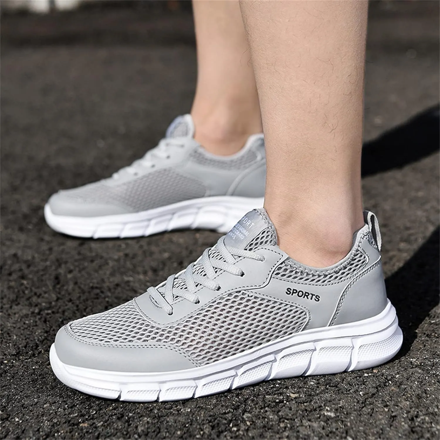 Mens Non Slip Walking Sneakers Lightweight Breathable Slip on Running Shoes Athletic Gym Tennis Shoes for Men