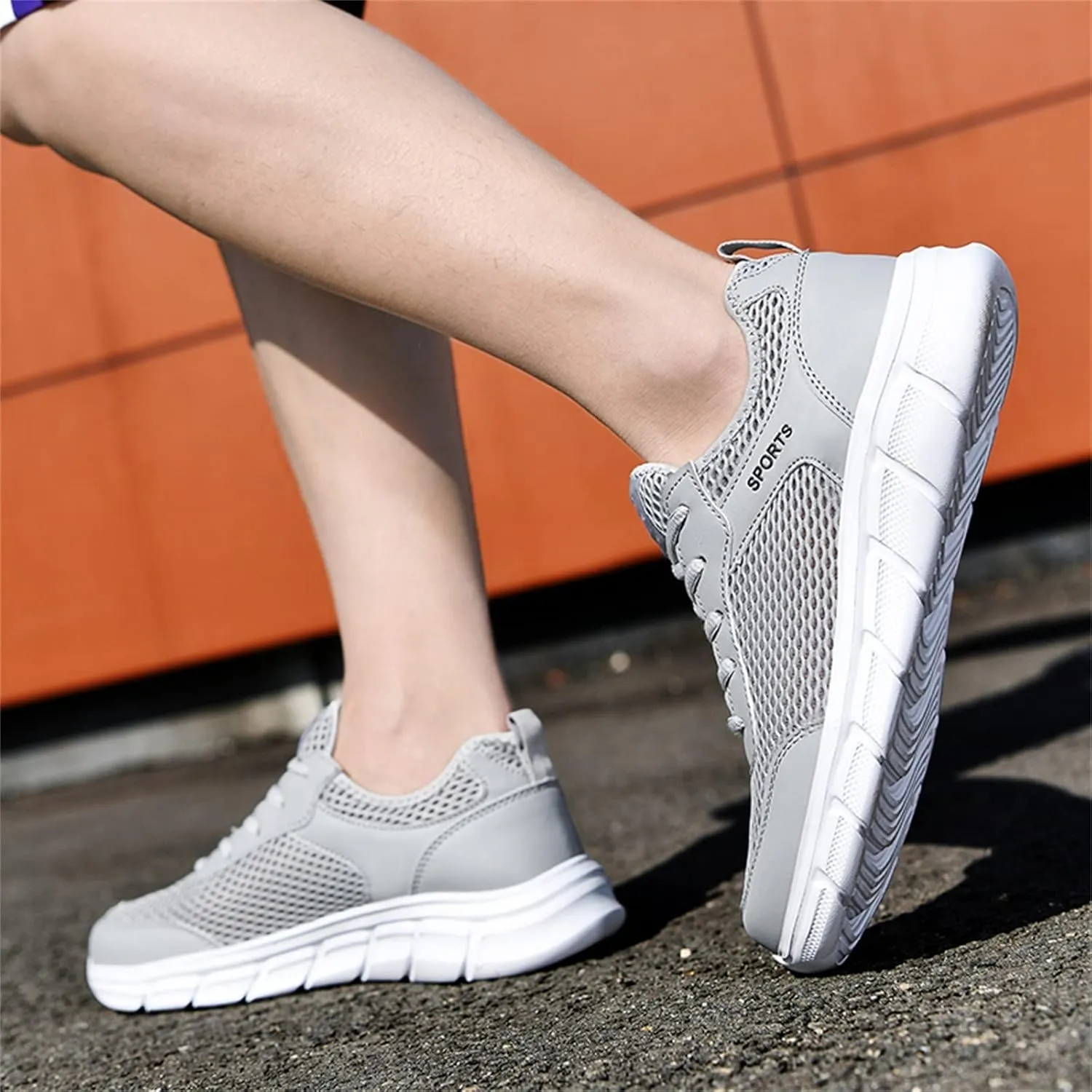 Mens Non Slip Walking Sneakers Lightweight Breathable Slip on Running Shoes Athletic Gym Tennis Shoes for Men