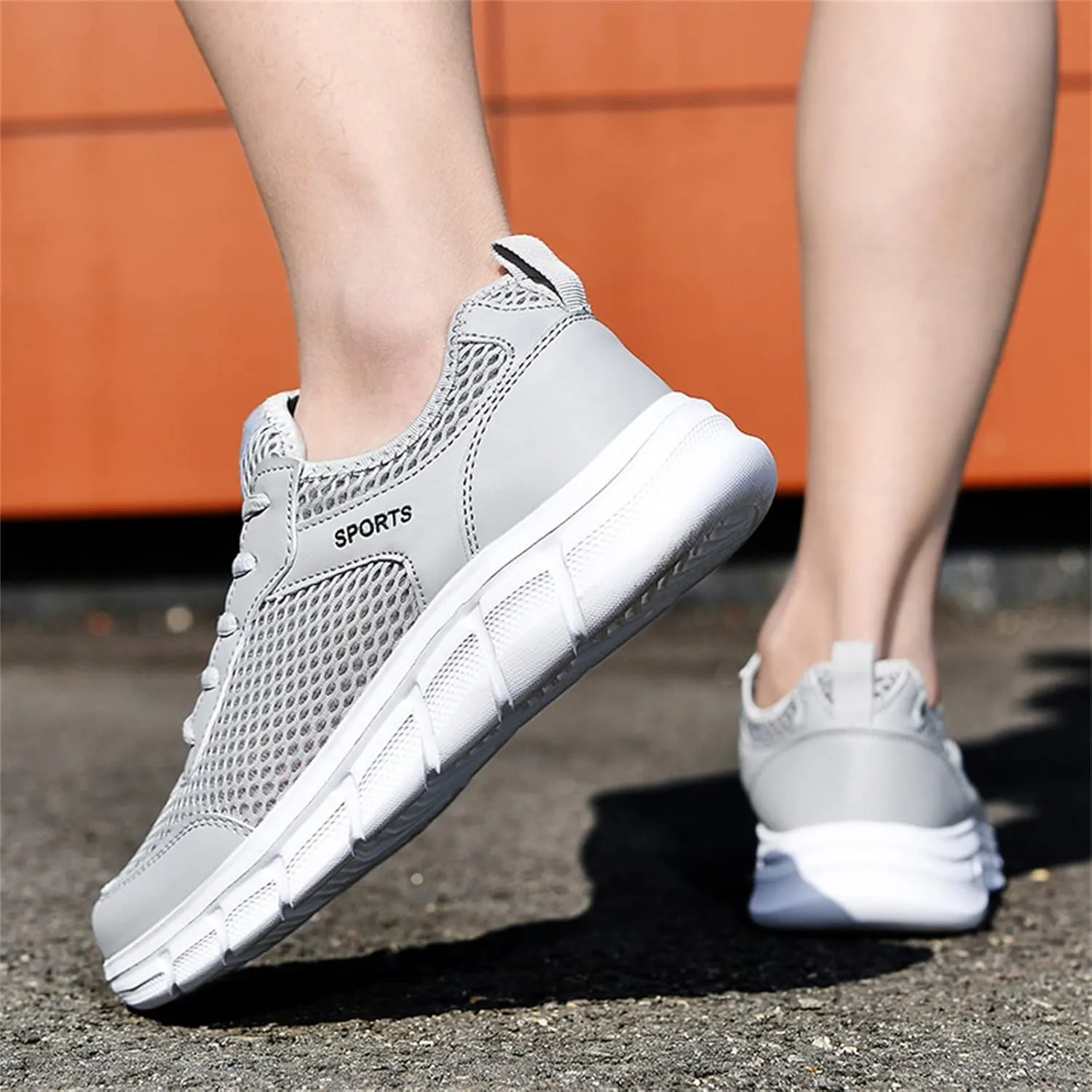 Mens Non Slip Walking Sneakers Lightweight Breathable Slip on Running Shoes Athletic Gym Tennis Shoes for Men