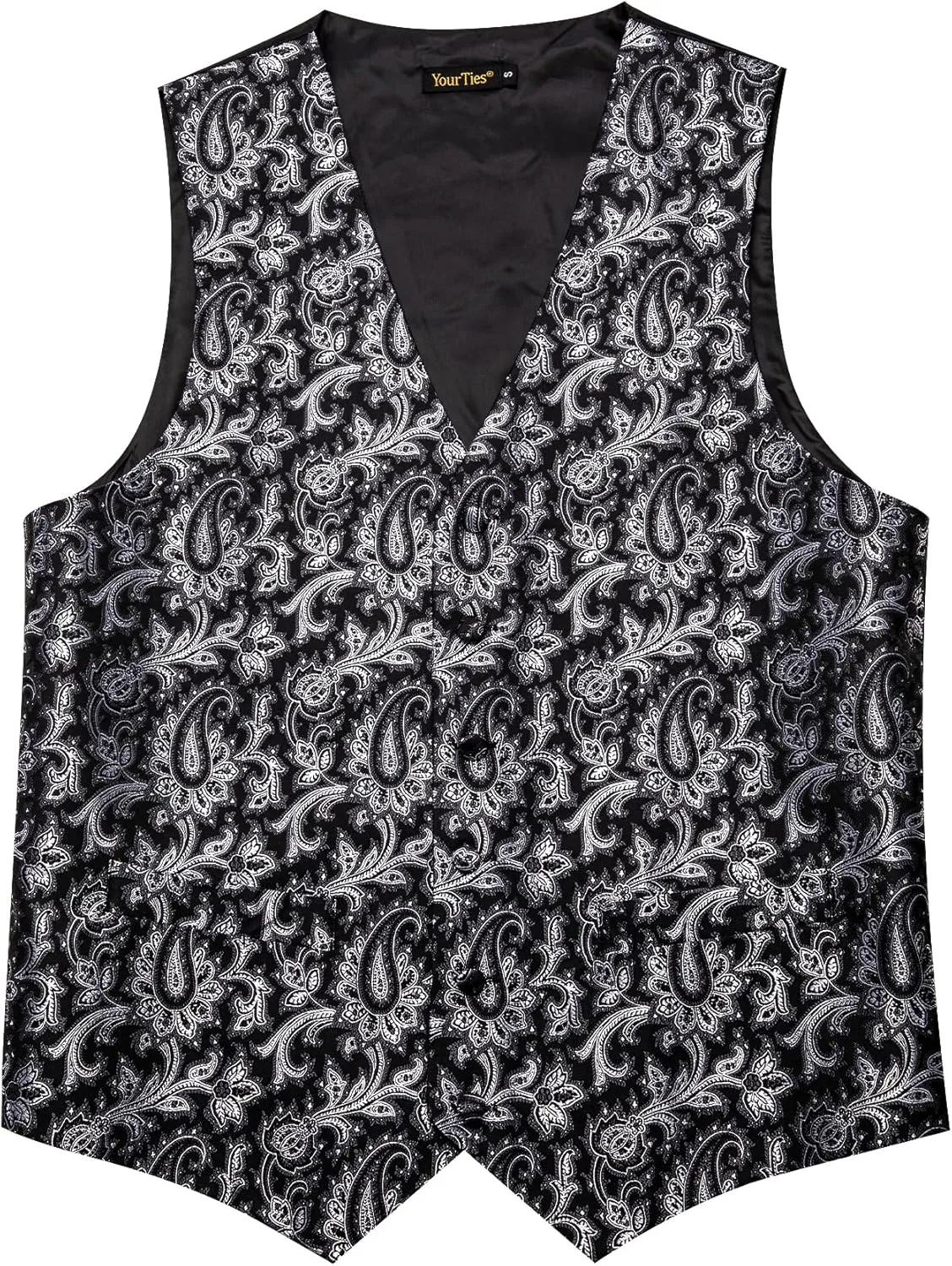 Mens Victorian Vest Tie Set Silk Paisley Suit Vests Formal Waistcoat Gothic Steampunk Vest with Notched Lapels