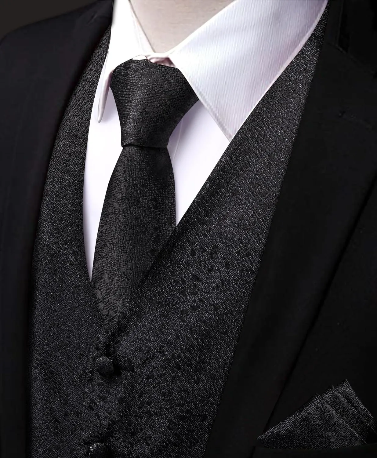 Mens Victorian Vest Tie Set Silk Paisley Suit Vests Formal Waistcoat Gothic Steampunk Vest with Notched Lapels