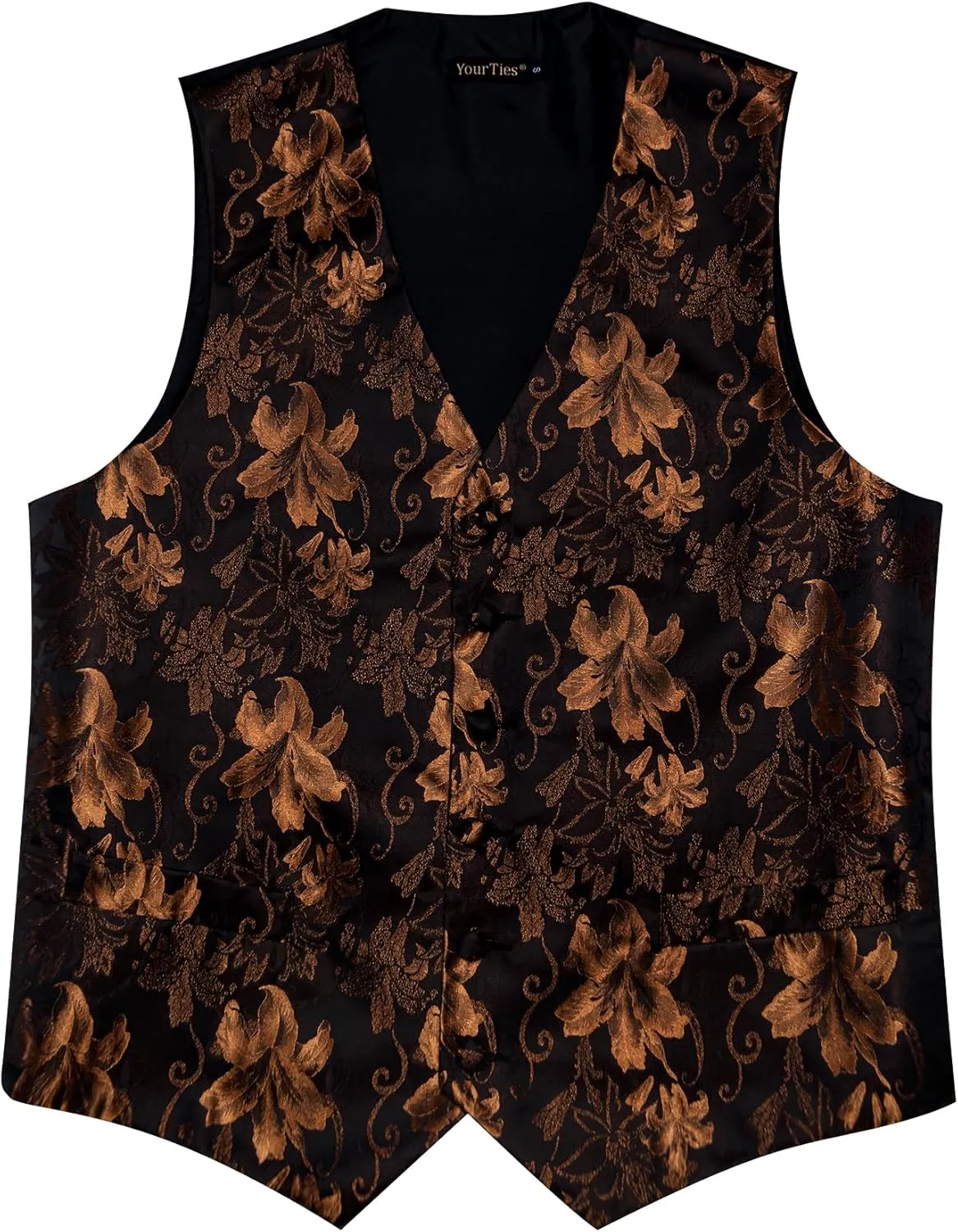 Mens Victorian Vest Tie Set Silk Paisley Suit Vests Formal Waistcoat Gothic Steampunk Vest with Notched Lapels