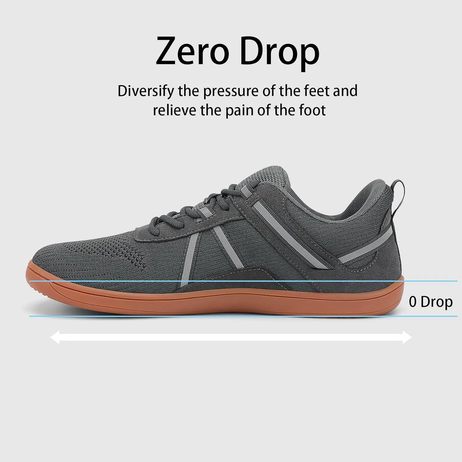 Men's Wide Toe Barefoot Shoes Minimalist Zero Drop Walking Shoes Non Slip Comfortable Outdoor Tennis Trail Shoes Width Cross Training Sneakers