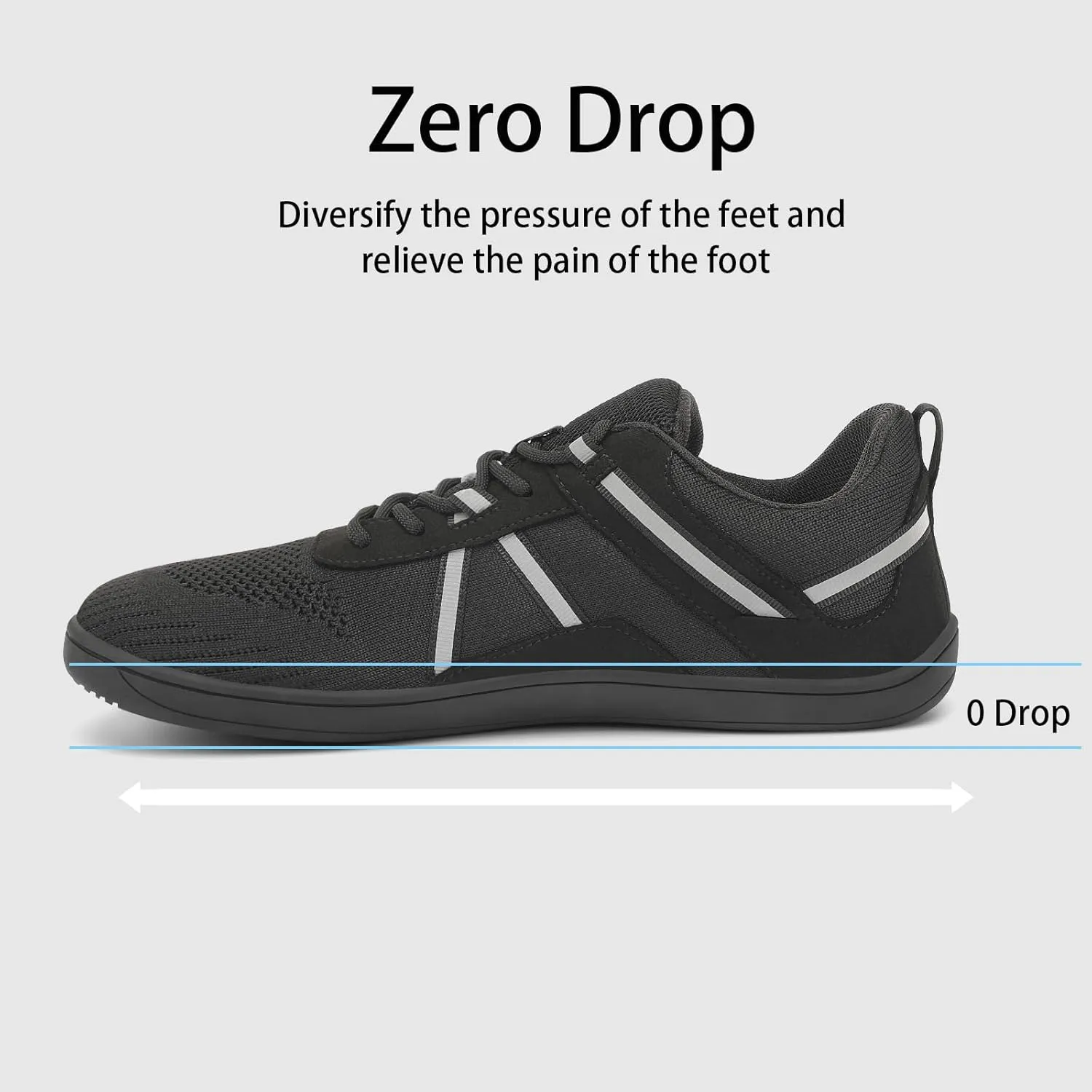Men's Wide Toe Barefoot Shoes Minimalist Zero Drop Walking Shoes Non Slip Comfortable Outdoor Tennis Trail Shoes Width Cross Training Sneakers