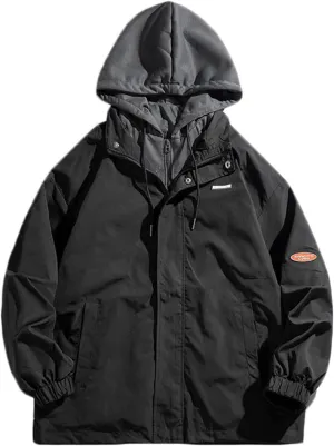 Mens Windbreaker Jackets Lightweight with Hooded Jackets Casual Stylish Cycling Travel Outdoor Fishing with Pockets