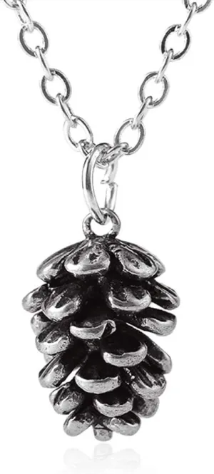 Metal Pine Nuts Necklace Charm Retro Pinecone Nut Plant Specimen Pendants Necklace for Women Jewelry Accessories