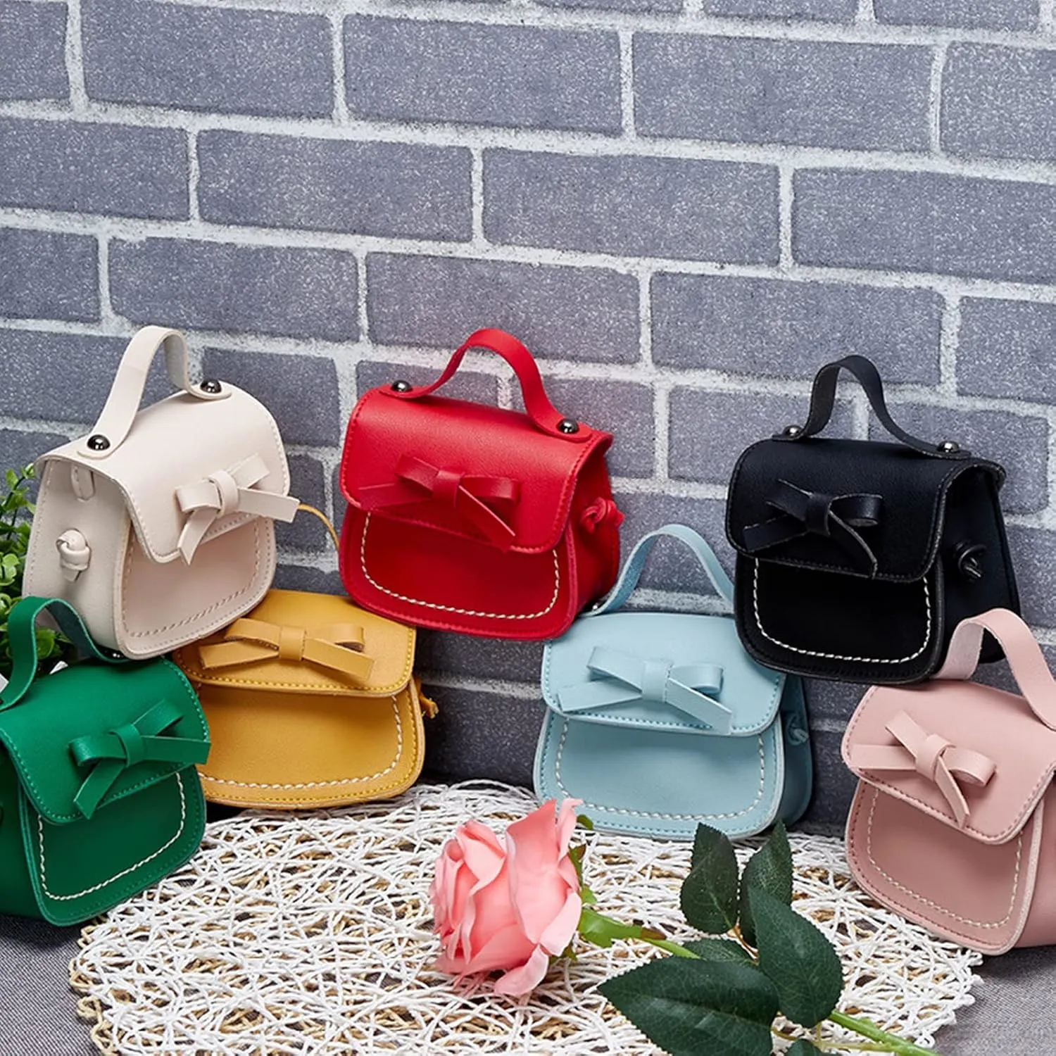 Mini Backpack for Women Girls Cute Bowknot Small Backpack Purse Ladies PU Leather Satchel Bag with Charm Tassel