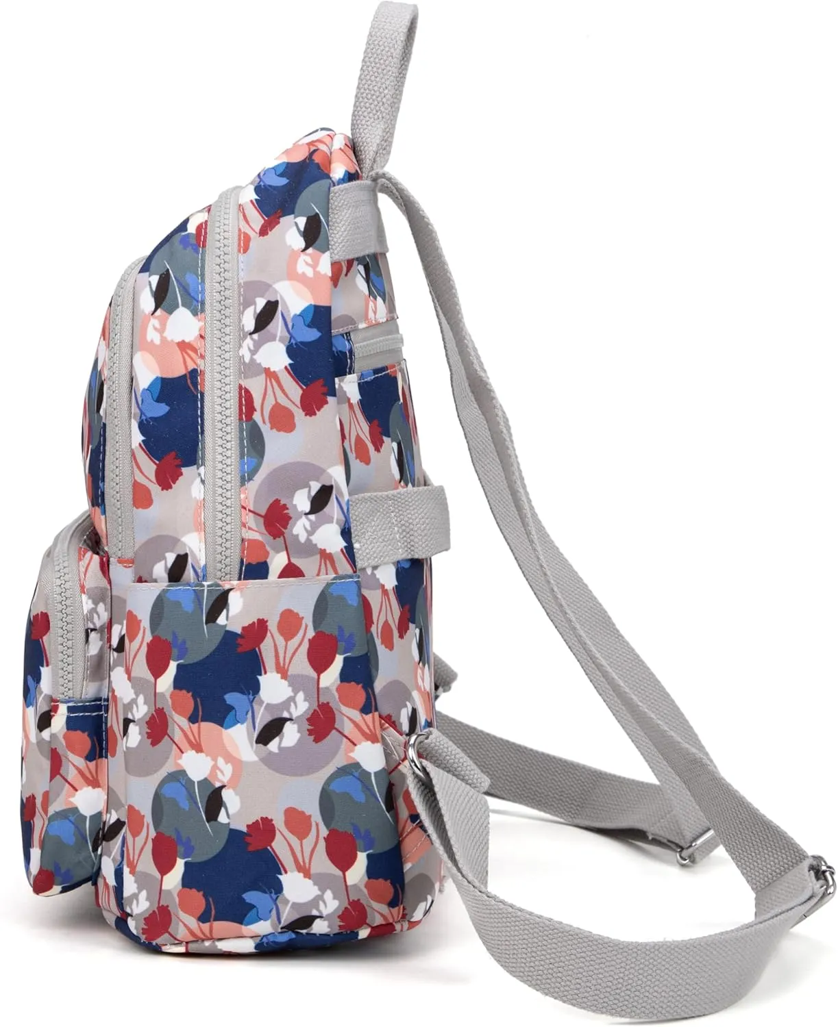 Mini Backpack Purse for Women,Small Nylon backpacks for Ladies Backpacks Women Anti Theft Travel Bag (FF-Floral)