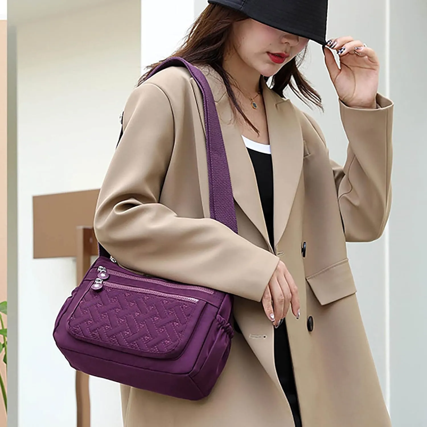 Mini Crossbody Bag, Handbags Purses with Adjustable Strap for Women, Ladies Shoulder Totes Bag Pocket Honey Brown