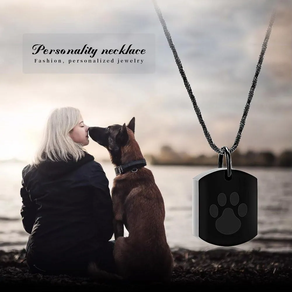 Minicremation Personalized Cremation Jewelry Urn Necklace for Ashes Paw Print Memorial Ash Jewelry Cremation Jewelry Ashes Keepsake Necklace for Women & Men
