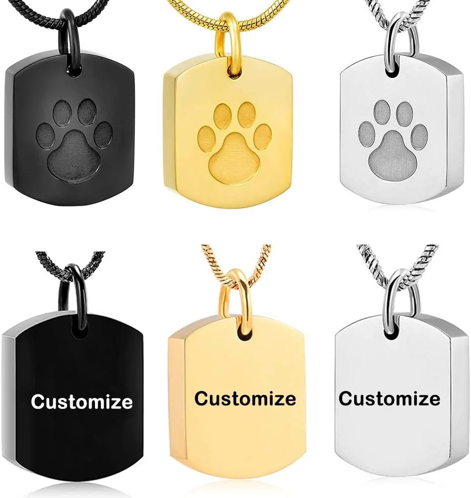 Minicremation Personalized Cremation Jewelry Urn Necklace for Ashes Paw Print Memorial Ash Jewelry Cremation Jewelry Ashes Keepsake Necklace for Women & Men
