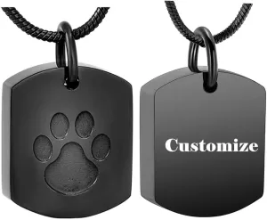 Minicremation Personalized Cremation Jewelry Urn Necklace for Ashes Paw Print Memorial Ash Jewelry Cremation Jewelry Ashes Keepsake Necklace for Women & Men