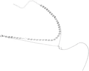 Minimalist Necklaces for Women, Crystal Necklaces for Women Layers Silver Alloy Sequins 38CM Jewelry for Women Women Necklace
