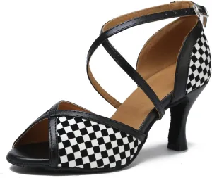 Minishion GL234 Women's Peep Toe Synthetic Latin Ballroom Tango Salsa Dance Shoes Wedding Party Prom Sandals